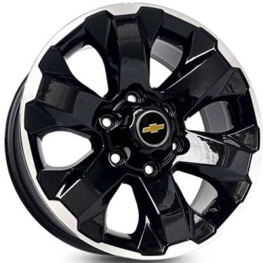 Imagem de Kit 4 Rodas Aro 18X7 6X139 S10 2021 Preta Diamantada Krmai S30  