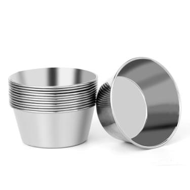 Imagem de Keewah Copos pequenos para molho de molho de 12 unidades, 7,6 x 3,6 cm, aço inoxidável