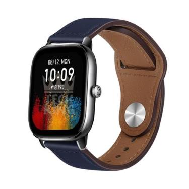 Imagem de Pulseira Couro 20mm Compatível Xiaomin Amazfit Gts 4 Mini - TECH KING,