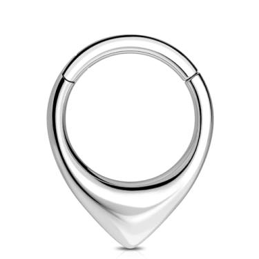 Imagem de Melighting Anéis de septo de 16G, joias de septo de 8/10 mm, argola de piercing de nariz de septo, aço inoxidável 316L segmento articulado Daith piercing joia para mulheres, 16G10mm, Aço inoxidável