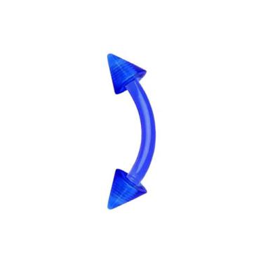 Imagem de Piercing Aço Cirurgico Sobrancelha Tragus Spikes Rook Color(Azul) - Or
