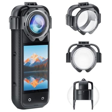 Imagem de YUULNMOP Protetor de lente de encaixe compatível com Insta360 X5,10H vidro temperado óptico com tampa de lente antiembaçamento capa protetora para acessórios Insta360 X5