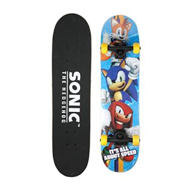 Imagem de Skate completo de 78,7 cm para deslocamento, cruzeiro e truques, ótimo para crianças e adolescentes, Sonic
