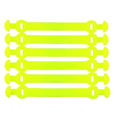 Imagem de Andux Amortecedor de vibração de tênis de silicone tipo fivela longa reduz a vibração 6 peças/conjunto BZQ-06 (amarelo)