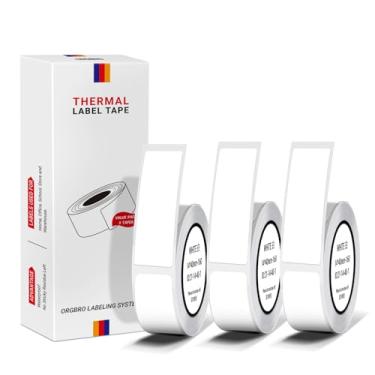Imagem de ORGBRO Fita adesiva X1, papel de impressão de etiqueta térmica genuíno 0,47" × 1,144.8 cm (12 × 40 mm), substituição de fita de etiquetagem de escritório laminada padrão, 160 fitas/rolo, 3 rolos,