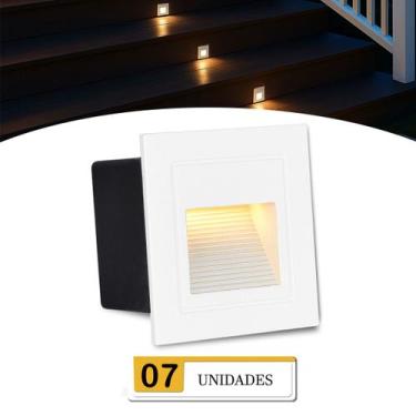 Imagem de 7 Balizador De Embutir Externo 3w Quadrado Branco Led 3000K Zan08 - Ac