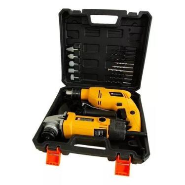 Imagem de Furadeira Impacto tipo Dewalt 800w + Esmerilhadeira 1000w - NAKAZAKI, 