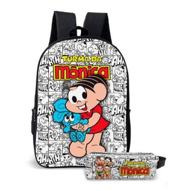 Imagem de Kit Mochila com Estojo Escolar Infantil Estampa Clássica Brasileira Me