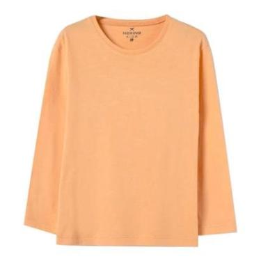 Imagem de Camiseta Básica Hering kids Infantil Menino Toddler Manga Longa Laranja-Masculino