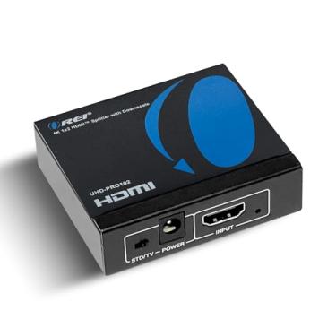 Imagem de OREI 4K@60Hz 1 in 2 Out HDMI Duplicator Splitter - with Scaler 1x2 2 Ports with Full Ultra HD, HDCP 2.2, 4K at 60Hz 4: 4: 4 1080p & 3D Supports EDID Control - UHD-PRO102