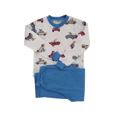 Imagem de Pijama infantil de inverno manga longa menino quentinho moletinho flanelado 6 a 12 anos