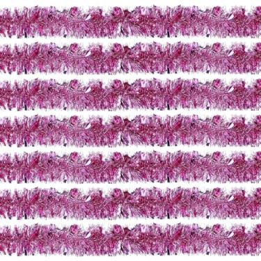 Imagem de Ohiyoo Guirlanda De Natal Com Enfeites E Halloween, 30 M, Torção Metálica, Para Árvore Natal, Feriados, Festa Aniversário (9,9 Cm X Rosa)