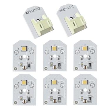 Imagem de SAQVX Novo Pacote Com 8 Lâmpadas Led Wr55X11132 Atualizadas Para Substituição Em Geladeira Ge - Compatível Wr55X25754, Wr55X26486, Wr55X30602, Eap12172918, Ap6261806, À Prova D'Água, Sem Capa De Plá