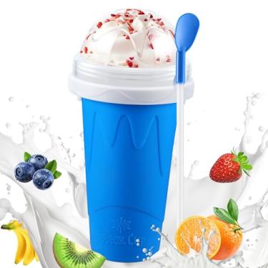 Imagem de ZUGM Copo Para Fazer Raspadinhas, Copos Mágicos Portáteis Sucos, Milkshakes, Iogurtes E Sorvetes, Reutilizável Refrescar A Família Amigos (Azul)