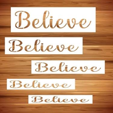 Imagem de Believe, estênceis para pintura, modelos grandes de estêncil Believe para quadro-negro, placas de artesanato em madeira, placas para casa, tapete de porta da frente, decorações de letras, estênceis