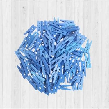 Imagem de Mini pregador Mini prendedor De Madeira 2,5cm pacote Varal De Foto Mural Memory(AZUL CLARO,300)