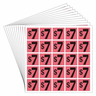 Imagem de DUGUTUL 500 adesivos quadrados com preço de US$ 7 | Etiquetas grandes de 2,5 x 2,5 cm | Qualidade premium para vendas de garagem, vendas de quintal e mercados de pulgas | Adesivo forte, impermeável e