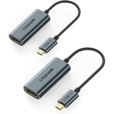 Imagem de QGeeM Adaptador USB C para HDMI 4K a 60Hz, conversor adaptador Thunderbolt 3/4 para HDMI tipo C, compatível com MacBook Pro, iPhone 16 Max Plus, iPad Air, XPS, Galaxy S24Ultra, iMac Mini etc. - Pacote