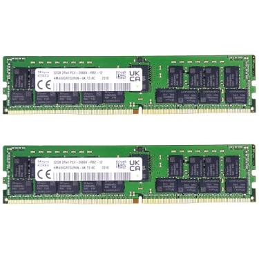 Imagem de Timetec Hynix Kit original de 64 GB (2 x 32 GB) DDR4 2666 MHz PC4-21300 registrado ECC 1,2 V CL19 2Rx4 Dual Rank 288 pinos RDIMM módulo de memória RAM (64 GB KIT (2 x 32 GB))
