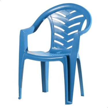 Imagem de Cadeira Infantil Plástico Reforçado Azul Empilhável para Criança – Conforto e Segurança Home Gourmet