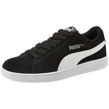 Imagem de Tênis Smash V2, Puma, Feminino, Preto/Branco/Prata, 35