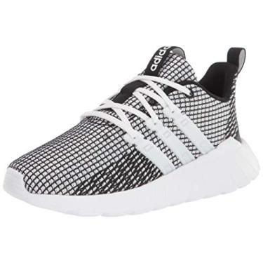 Imagem de adidas Tênis de corrida infantil unissex Questar Flow, Branco/Preto, 11 Little Kid