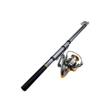 Imagem de Varas de Pesca Conjunto de vara de pesca e carretilha, vara de pesca telescópica, vara curta para pescar Vara de Pesca Telescópica(2.7m)