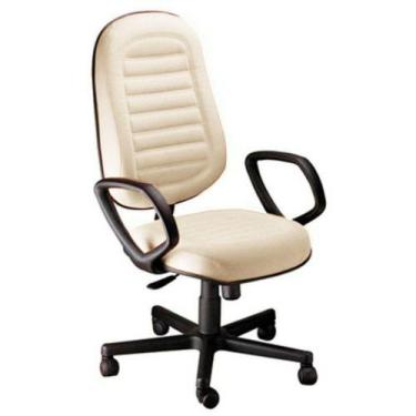 Imagem de Cadeira Presidente Gomada Com Braços Linha Blenda Bege - DESIGN OFFICE