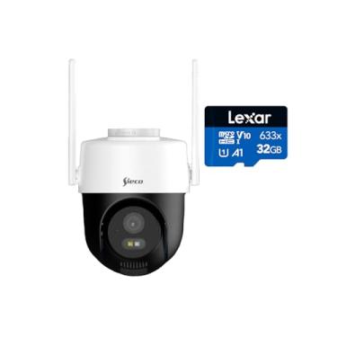 Imagem de Sieco Câmera de Segurança Wi-Fi S38PT Ultra HD (4MPX) kit com Cartão de Memória Lexar microSDHC Blue 32GB