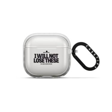 Imagem de CASETiFY Capa Impact Airpods (4ª geração) com anel [proteção contra quedas de 2 metros] - I WILL NOT LOSE THESE by Okiden - Frost