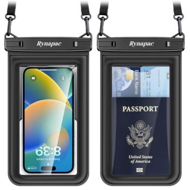 Imagem de [Até 21,6 cm] Bolsa flutuante à prova d'água para celular pacote com 2 - Capa flutuante à prova d'água com cordão para iPhone 16 15 Pro Max, Galaxy S24 S23 Ultra, sacos secos para celular IPX8, itens
