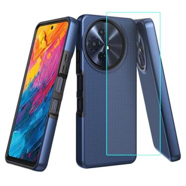 Imagem de Lozeguyc Capa para celular TCL 60 XE NxtPaper 5G com protetor de tela, TCL 60 XE capa de telefone dupla camada resistente de grau militar à prova de choque para TCL 50 XL azul
