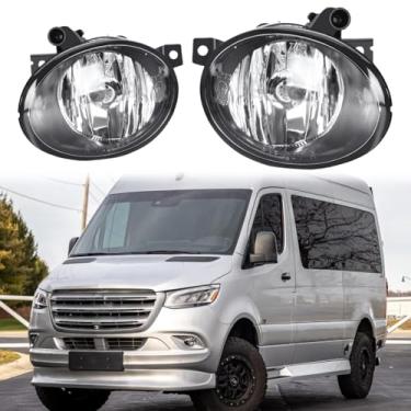 Imagem de TULALUX Conjunto de farol de neblina compatível com lente de vidro MERCEDES-BENZ SPRINTER 1500 2500 3500 3500XD 2019-2022 (lente transparente)