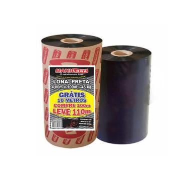 Imagem de Lona Preta 4x110 45kg Construção, Reforma, Impermeabilização Proteção 