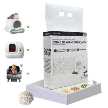 Imagem de NEWPET Areia Higiênica Biodegradável Granulado Tofu, Sem Poeira, Ffácil de Limpar e Recolher, Areia para Gatos Lavável com Controle de Odor, Areia Higiênica Premium para Gato Caixa Areia (2.5KG)