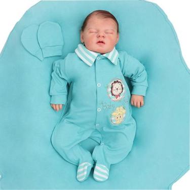 Imagem de Saída de Maternidade Menino Basic Baby Safari Tiffany 03 Peças - Amora