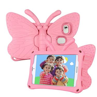 Imagem de Tading Capa infantil para Samsung Galaxy Tab A7 Lite, capa protetora leve à prova de choque para tablet Samsung Galaxy Tab A7 Lite 2021 de 8,7 polegadas (SM-T225/T220), borboleta fofa - rosa bebê