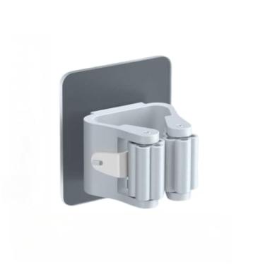 Imagem de Kit 5 Suportes Adesivo Organizador Vassouras Rodos Suportes Organizadores Sem Furar Parede(3PÇ)