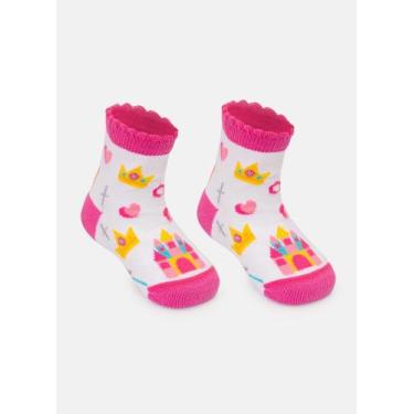 Imagem de Meia Soquete Puket Cano Curto Princesa Branco 15 a 18, Branco, 15 A 18