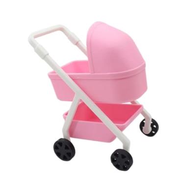 Imagem de menolana Carrinho de bebê em miniatura 1:12, carrinho de bebê, móveis, boneca realista, de bebê, de bebê, brinquedo, bonecas, berço, presente para crianças, Rosa