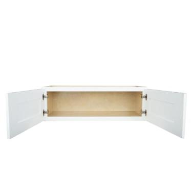 Imagem de Armário de cozinha de parede Hollywood Fabiani Design – 83,8 cm L x 30,5 cm P x 30,5 cm A, Shaker White – Moldura de madeira maciça, compensado de 1/2 polegada, portas de fechamento suave, pronto para