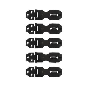 Imagem de Kit 5 Ferrolho Porta Cadeado Trinco Preto 6,5X2,5Cm Rocha