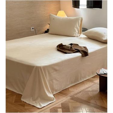 Imagem de Lençol De Flanela Apenas Twin Queen King Velvety Soft Heavyweight 1-piece Top Sheet Respirável E Confortável Lençol, Green, 245x270cm