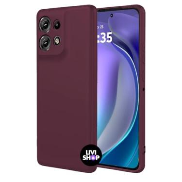 Imagem de Capa Case Capinha Compatível EDGE 60 fusion Silicone Com Bordas Elevadas Aveludada Forro Premium (VINHO)