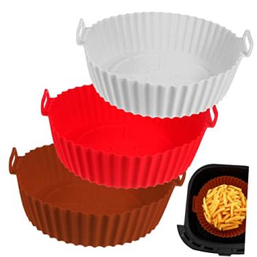 Imagem de Air Fryer Accessories Silicone Liner Set Non-stick Deep Fryer Pads Reusable Pot Kitchen Supplies