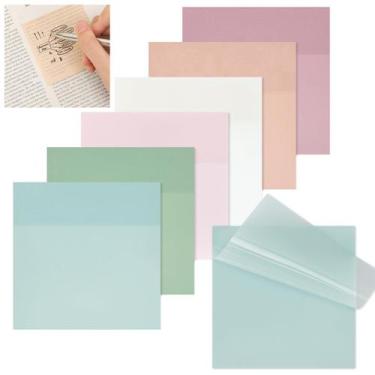 Imagem de Sticky Notes EOOUT transparente de 3 x 3 polegadas, 6 blocos, 300 folh