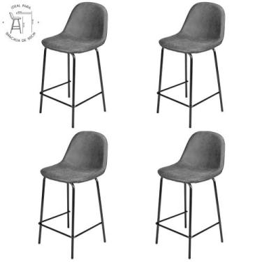 Imagem de Kit 4 Banquetas Baixas Tânia Rivatti 95 cm (altura) em Poliuretano Pre