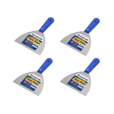Imagem de Kit 4 Espátulas Inox Gesseiro 150 mm Série 790 - Castor