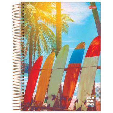 Imagem de Caderno Espiral 1/4 Capa Dura 200F Brasilidade Jandaia