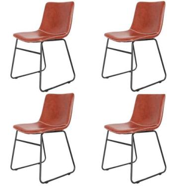 Imagem de Kit 4 Cadeiras Oxford Verner Fratini Revestido em Poliuretano (PU) Con